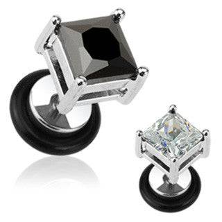 316L Surgical Steel Square Flat Back 8mm Stud Earrings - Pierced Universe