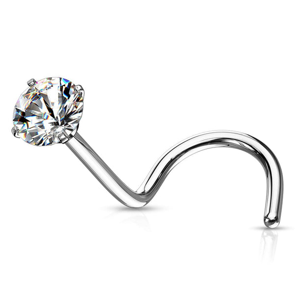thumbnail image 2 of Wholesale Lot 50 X 18G Nose Ring Studs – Surgical Steel Screw With Clear CZ – Luxe Modz 2 of 5