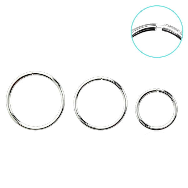 925 Sterling Silver Seamless Flush Nose Ring Hoop Pierced Universe