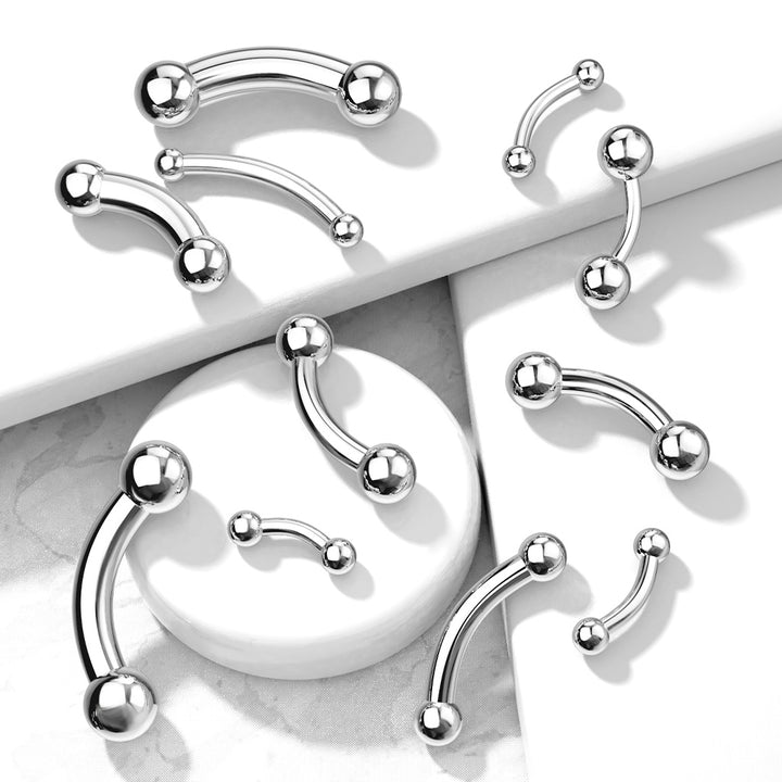 High Polished Surgical Steel Curved Multi Use Barbell Ring - Pierced Universe