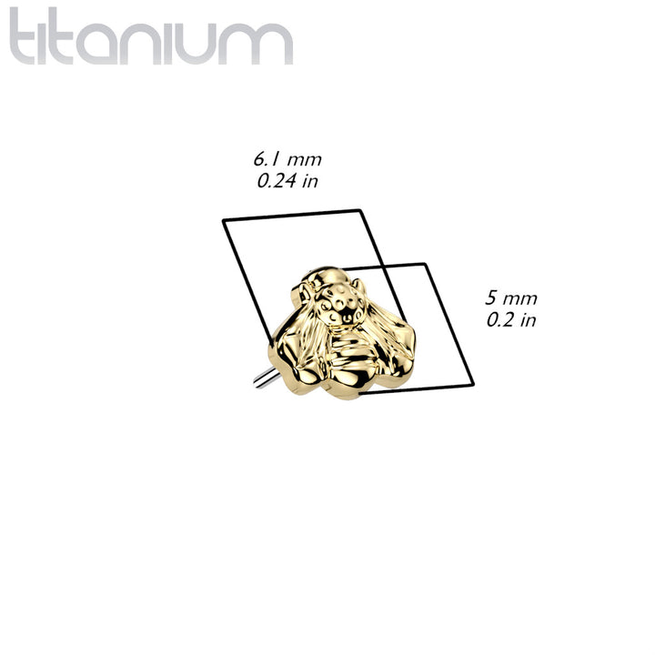 Implant Grade Titanium Gold PVD Bumblebee Threadless Push In Labret - Pierced Universe