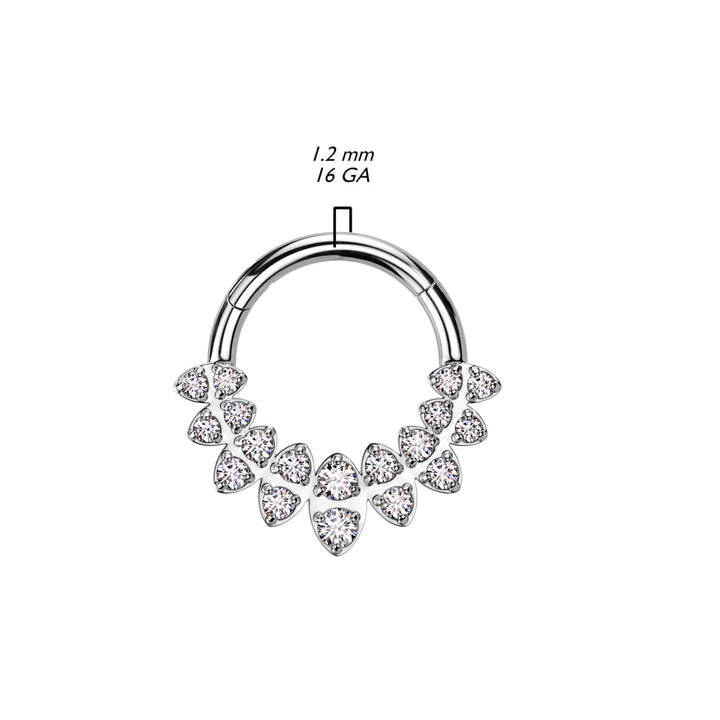 316L Surgical Steel Multi Aurora Borealis CZ Gems Hinged Clicker Hoop - Pierced Universe