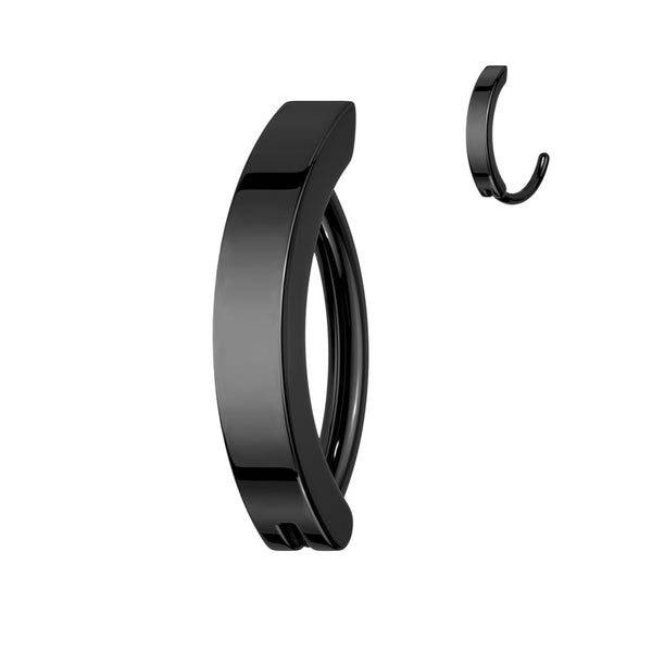 316L Surgical Steel Black PVD Clicker Hoop Belly Ring - Pierced Universe
