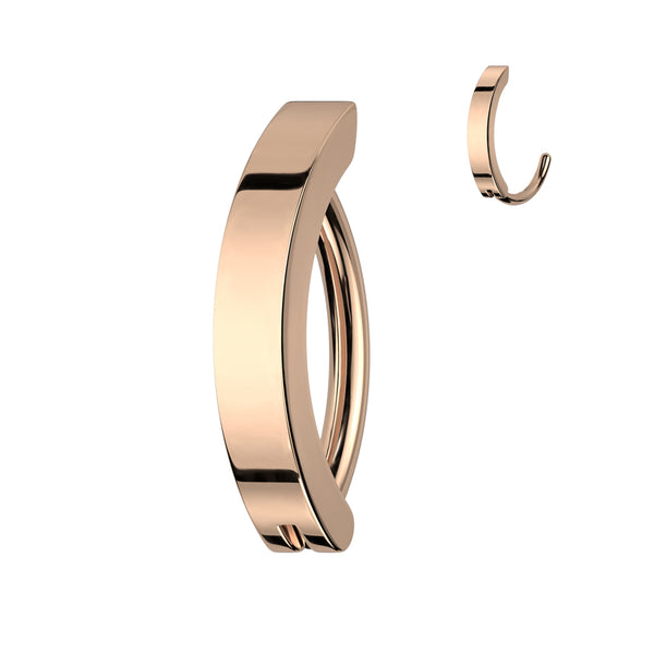 316L Surgical Steel Rose Gold PVD Clicker Hoop Belly Ring - Pierced Universe