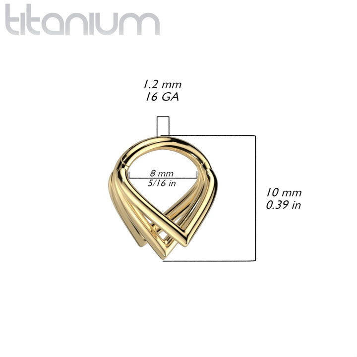 Implant Grade Titanium Black PVD Multi Triangle Cuff Hinged Clicker Hoop - Pierced Universe