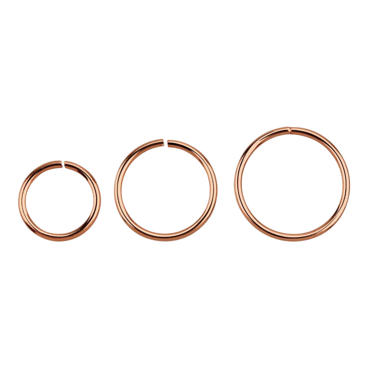 Rose Gold Plated 925 Sterling Silver Seamless Nose Ring Hoop - Pierced Universe