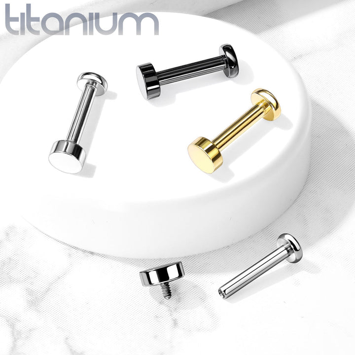 Internally Threaded Small Circle Black PVD Implant Grade Titanium Labret - Pierced Universe