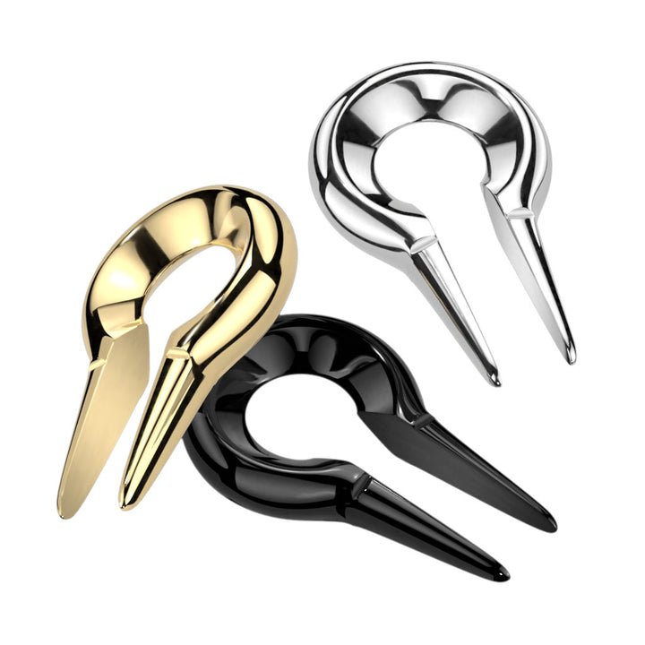 316L Surgical Steel Gold PVD Tribal Spiked Ear Pincher - Pierced Universe