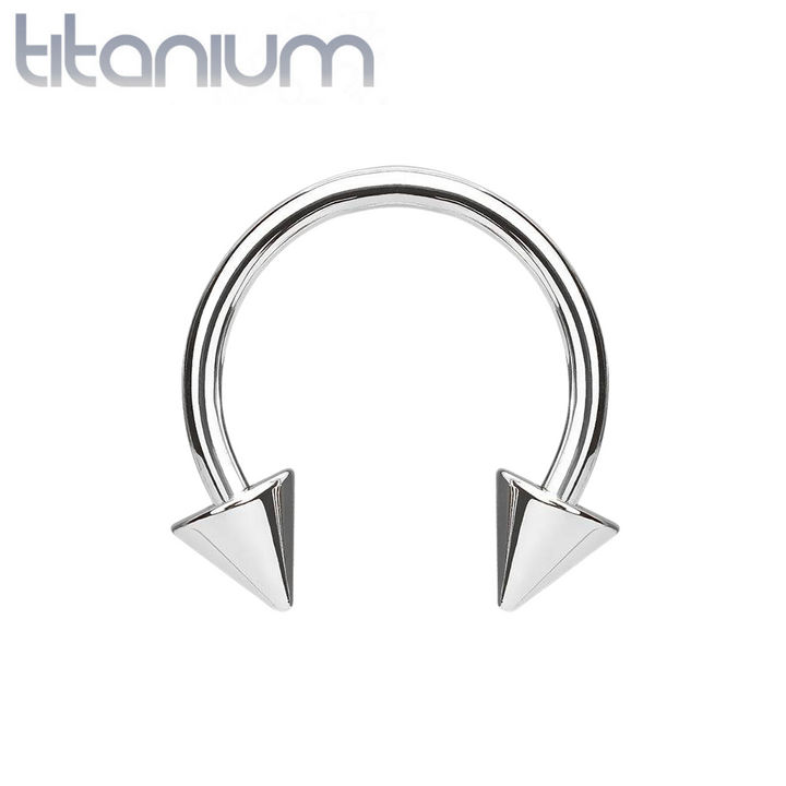 Implant Grade Titanium Horseshoe Barbell with Spikes Implant Grade Titanium Horseshoe Barbell with Spikes