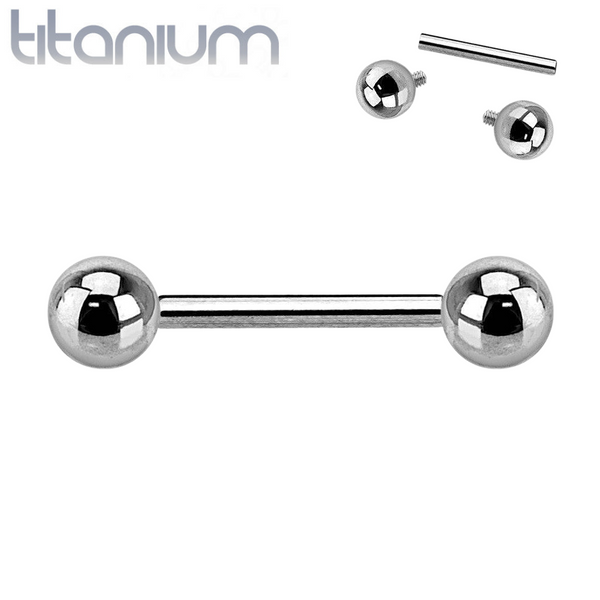 High Polished Internally Threaded Implant Grade Titanium Straight Barbell - Pierced Universe