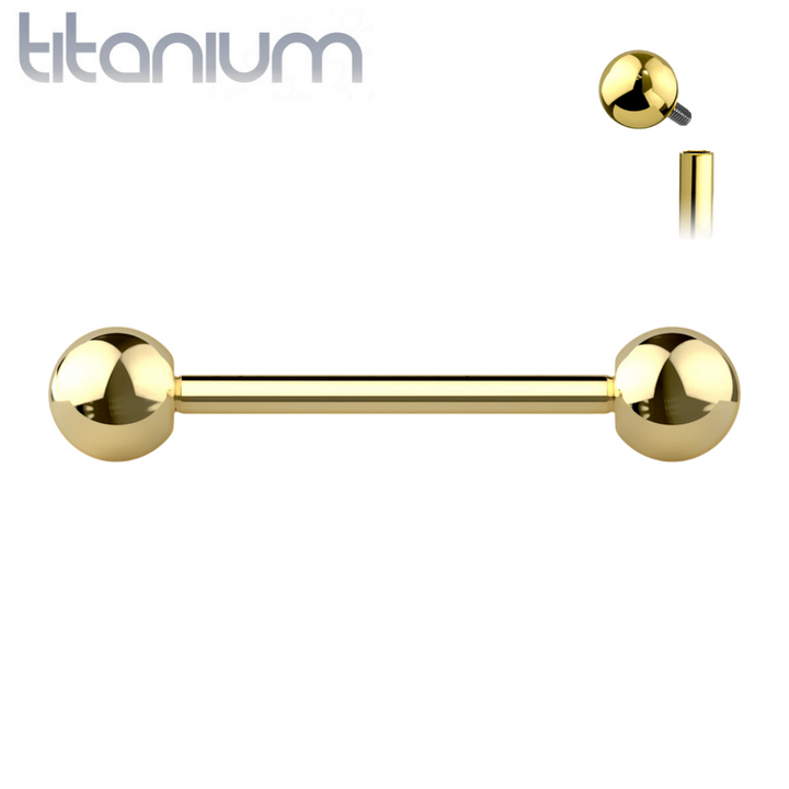 Titanium internally 2025 threaded straight barbell