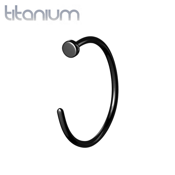 Implant Grade Titanium Black PVD Nose Hoop Ring with Stopper - Pierced Universe