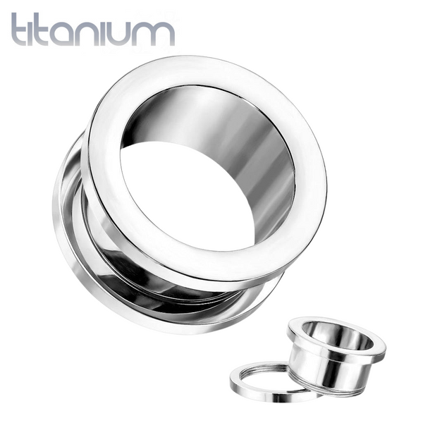 Implant Grade Titanium Screw On Ear Tunnel Spacers Gauges - Pierced Universe