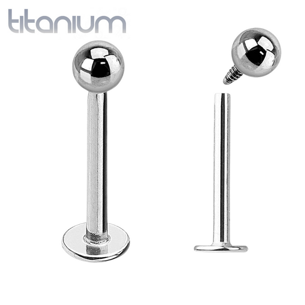 High Polished Implant Grade Titanium with Internally Threaded Ball - Pierced Universe