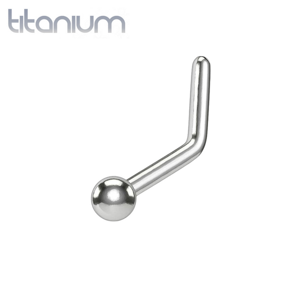 Implant Grade Titanium L Shape Ball, Spike, Dome Nose Stud - Pierced Universe