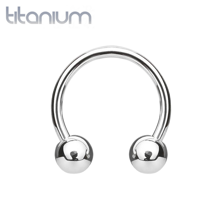 Implant Grade Titanium Horseshoe with Externally Threaded Balls - Pierced Universe