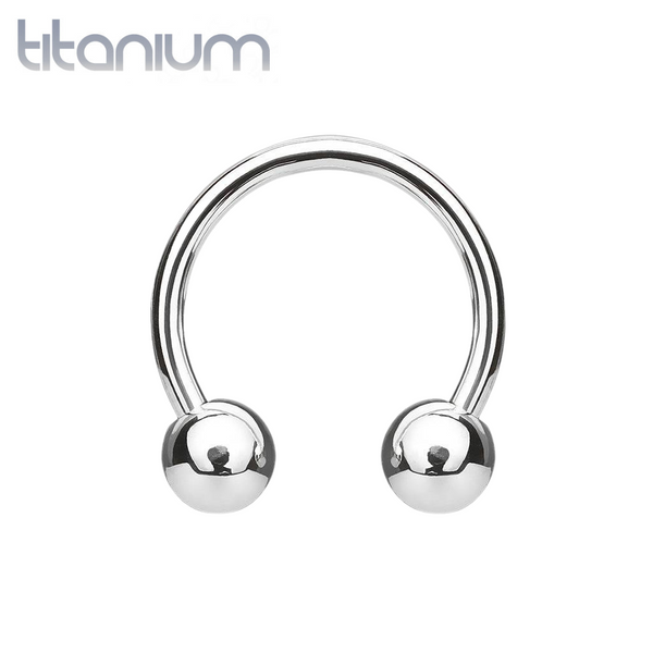 Implant Grade Titanium Horseshoe with Externally Threaded Balls Implant Grade Titanium Horseshoe with Externally Threaded Balls