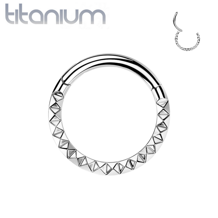 Implant Grade Titanium Ridged Design Hinged Hoop Septum Clicker Ring Implant Grade Titanium Ridged Design Hinged Hoop Septum Clicker Ring