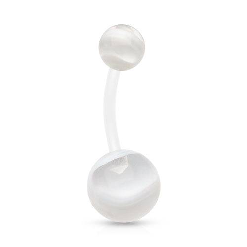 Acrylic Bio Flex Marble Swirl Flexible Belly Button Navel Ring - Pierced Universe