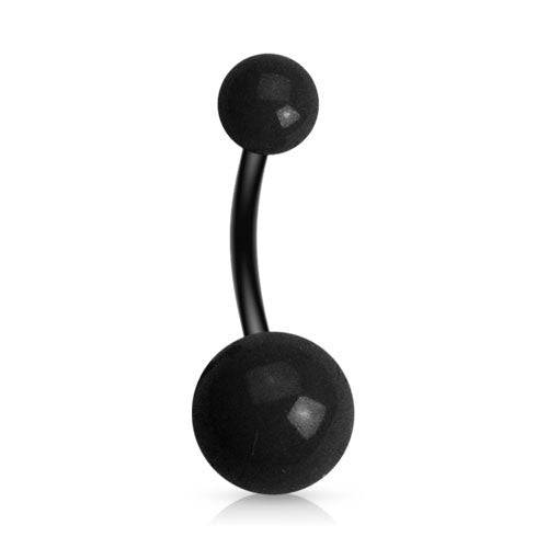 Bio Flex Flexible Solid Acrylic Classic Double Ball Belly Button Navel Ring - Pierced Universe
