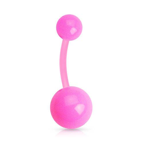 Bio Flex Flexible Solid Acrylic Classic Double Ball Belly Button Navel Ring - Pierced Universe