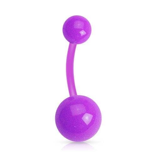 Bio Flex Flexible Solid Acrylic Classic Double Ball Belly Button Navel Ring - Pierced Universe