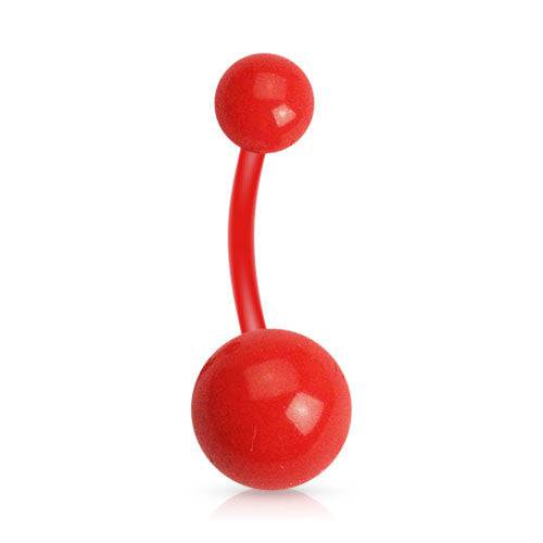 Bio Flex Flexible Solid Acrylic Classic Double Ball Belly Button Navel Ring - Pierced Universe