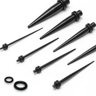 Black PVD Surgical Steel Ear Gauges Stretchers Tapers - Pierced Universe