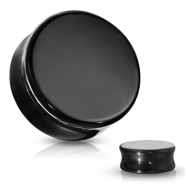 Double Flared Black Onyx Stone Plugs - Pierced Universe