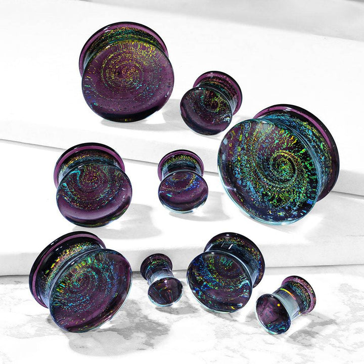 Mystic Metals Double Flare Galaxy Picture Plugs - Choose Your Size! Steel & Acrylic Gauges
