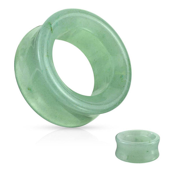 Double Flared Semi Precious Green Adventurine Stone Ear Tunnels - Pierced Universe