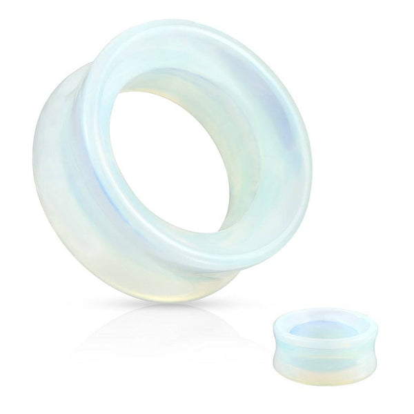 Double Flared Semi Precious Opalite Stone Ear Tunnels - Pierced Universe