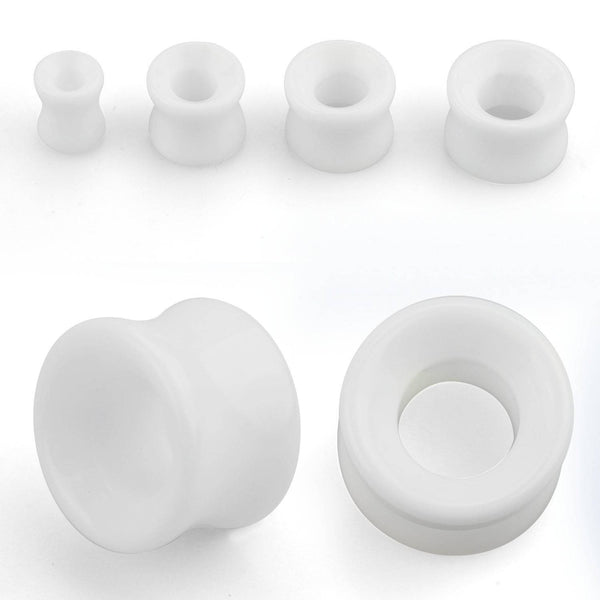 Double Flared White Ivory Stone Ear Gauges Tunnels - Pierced Universe