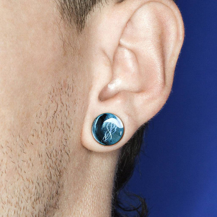 Glass Floating Jellyfish Double Flared Ear Plugs - Pierced Universe