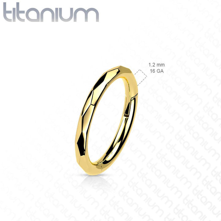 Implant Grade Titanium Dainty Ridged Design Hinged Clicker Hoop Ring - Pierced Universe