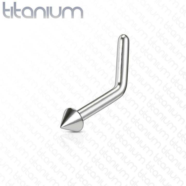 Implant Grade Titanium L Shape Ball, Spike, Dome Nose Stud - Pierced Universe