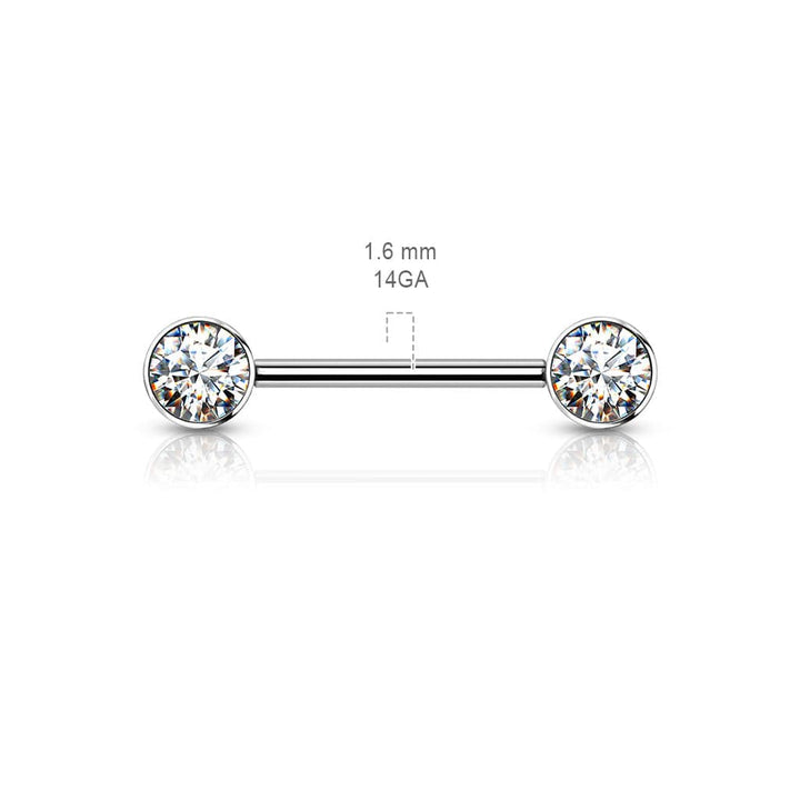 Titanium Nipple Barbell - Premium Zirconia - Piercings Works