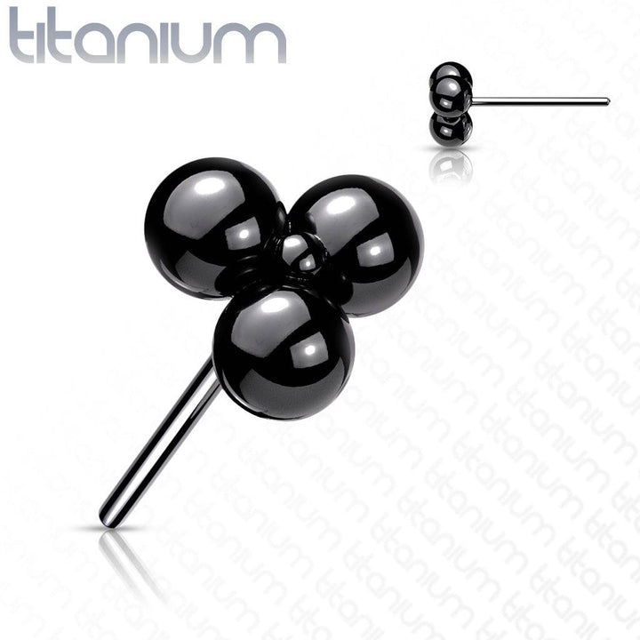 Implant Grade Titanium Threadless Push In Tragus/Cartilage Black PVD Trillium Labret Stud - Pierced Universe