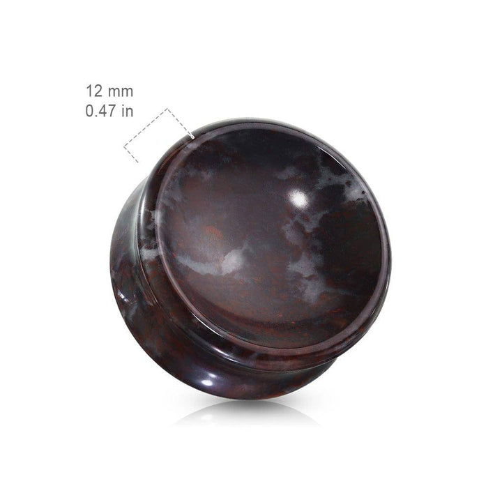 Organic Natural Blood Stone Double Flared Saddle Plugs - Pierced Universe