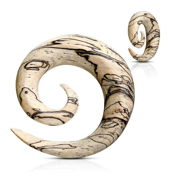 Organic Natural Tamarind Wood Spirals Tapers Stretchers - Pierced Universe