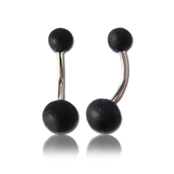 OrganicAreng Wood Ball Surgical Steel Belly Button Navel Ring - Pierced Universe