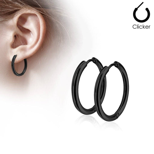 Black pierced earrings deals