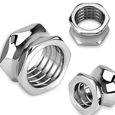 Surgical Steel Double Flared Bolt Ear Gauges Saddle Spacers Tunnels Ear Plugs - Pierced Universe