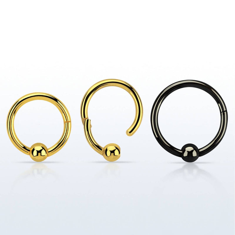 316L Surgical Steel Hinged Segment Ring - Body Piercing Hoop For Ear, Nose, Eyebrow & More