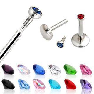 Surgical Steel Internally Threaded Flat Back Multi Use Labret Monroe 2mm Stud - Pierced Universe