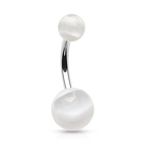 Surgical Steel Marble Swirl Flexible Belly Button Navel Ring - Pierced Universe