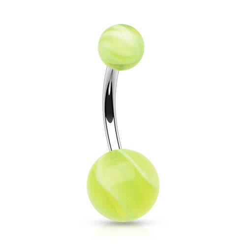 Surgical Steel Marble Swirl Flexible Belly Button Navel Ring - Pierced Universe